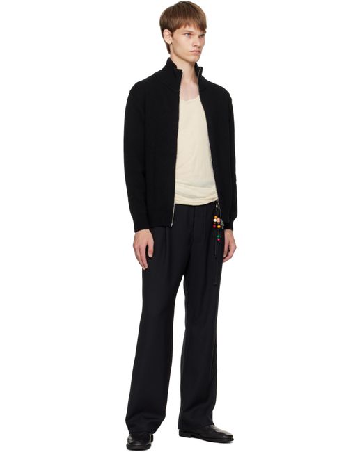 Song For The Mute Black Loose Pleated Trousers for men