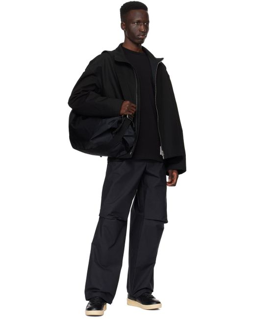 Jil Sander Black Navy Relaxed-fit Trousers for men