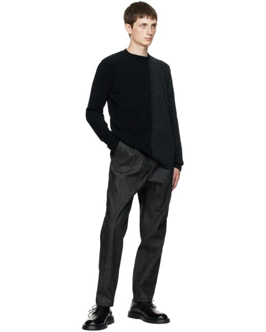 Isabel Benenato Black Asymmetric Sweater for men