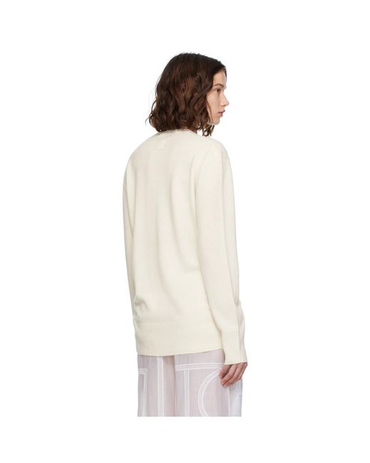 Totême Multicolor Off- Cashmere V-Neck Knit Sweater