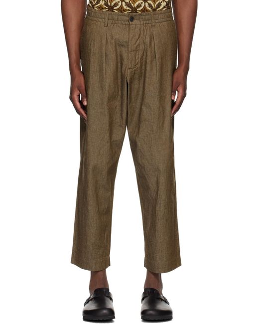 Universal Works Brown Oxford Trousers for men