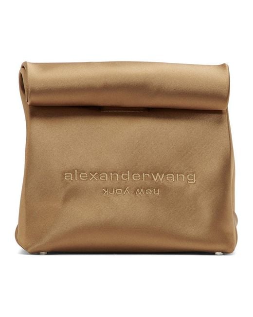 Alexander Wang Brown Gold Lunch Bag Clutch