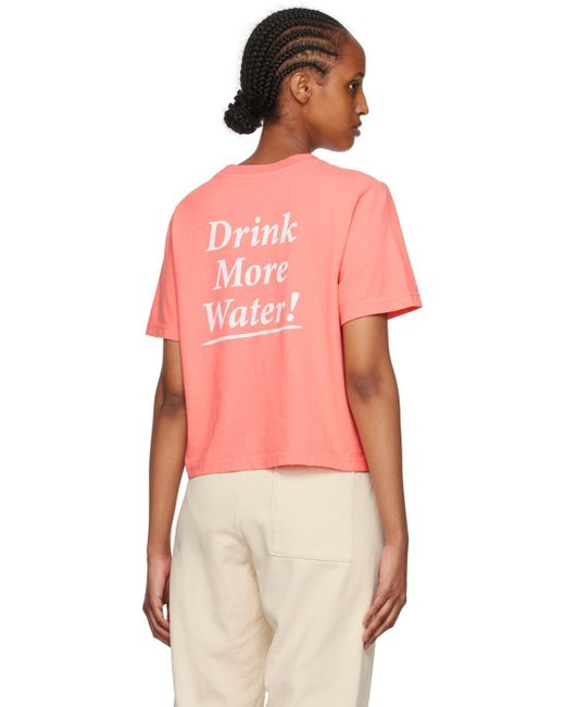 Sporty & Rich Pink 'drink More Water' T-shirt