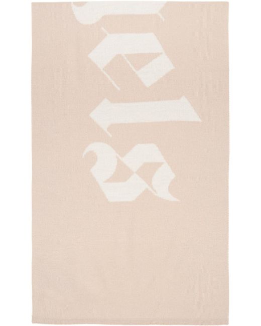 Palm Angels Natural Beige & Off-white Jacquard Scarf
