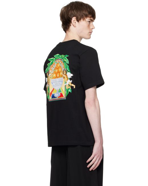 メンズ Casablanca ブラック Triomphe D' 半袖Tシャツ Black