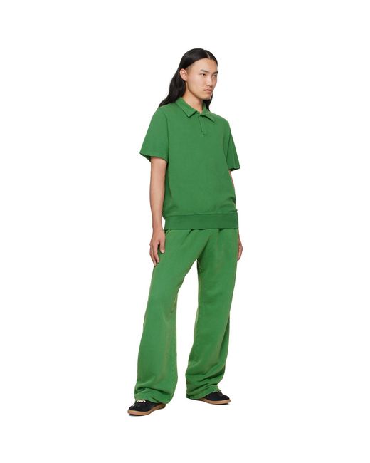 Les Tien Green Piqué S/S Banded Tennis Polo for men