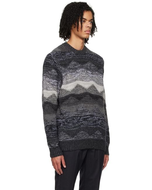 Sophnet Black Abstract Sweater for men