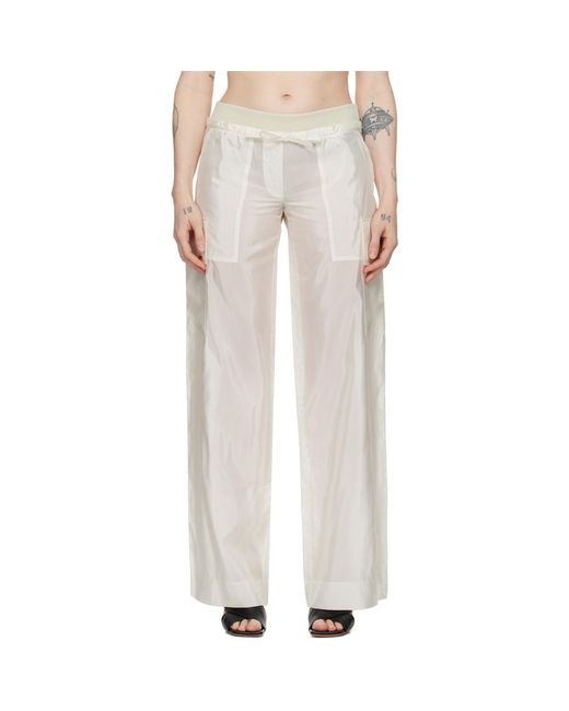 Palm Angels Off-white Drawstring Trousers