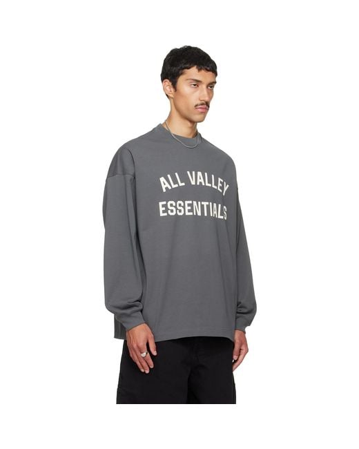 Fear Of God Gray Merch Long Sleeve T-Shirt for men
