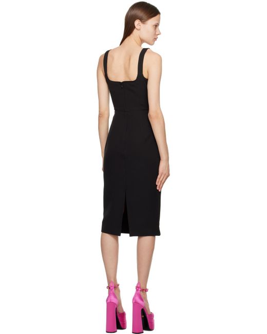 Versace Black Pin-buckle Midi Dress