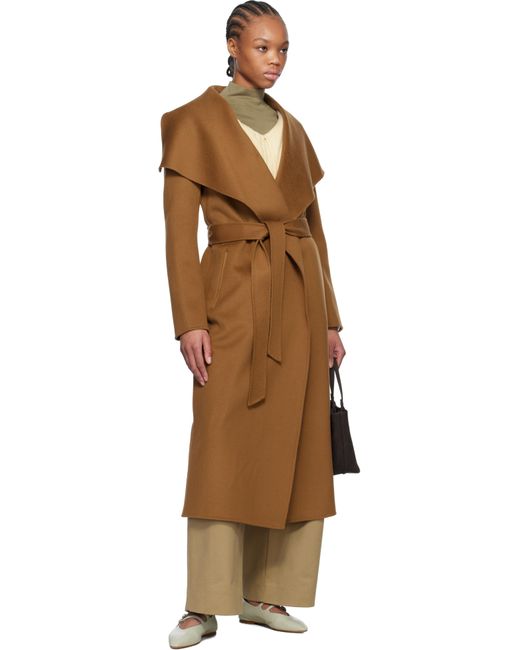 Mackage Black Tan Mai-Cn Double-Face Wool Wrap Coat