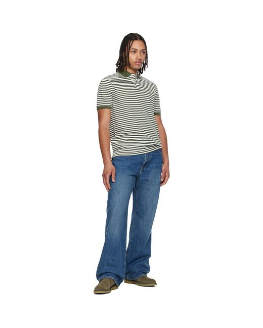 Polo Ralph Lauren Black Khaki & Classic Fit Striped Mesh Polo for men