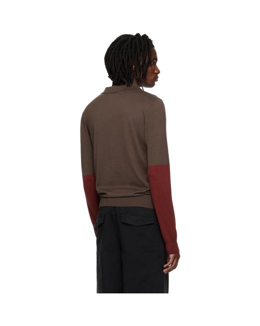 Entire studios Black Split Sleeve Polo for men