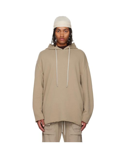 Rick Owens Natural Taupe Concordians Peter Hoodie for men