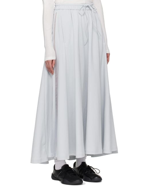 Y-3 White 3-Stripes Track Maxi Skirt