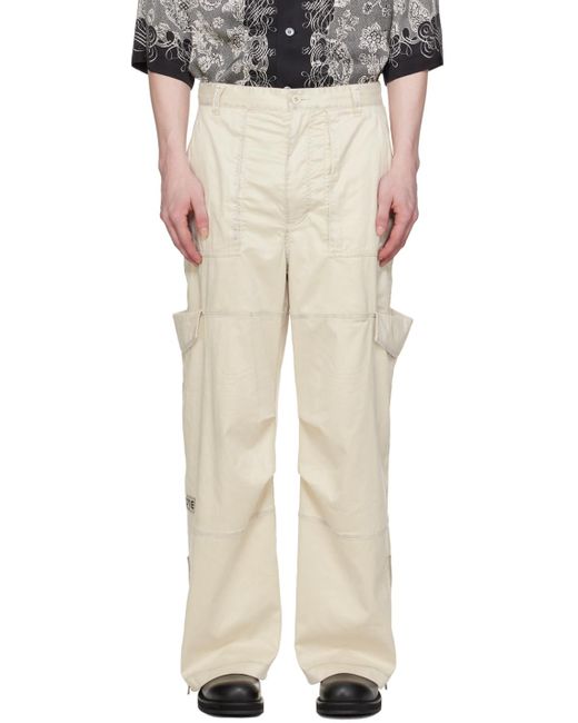 Pantalon cargo en suède synthétique à effet délavé Acne pour homme en coloris Natural