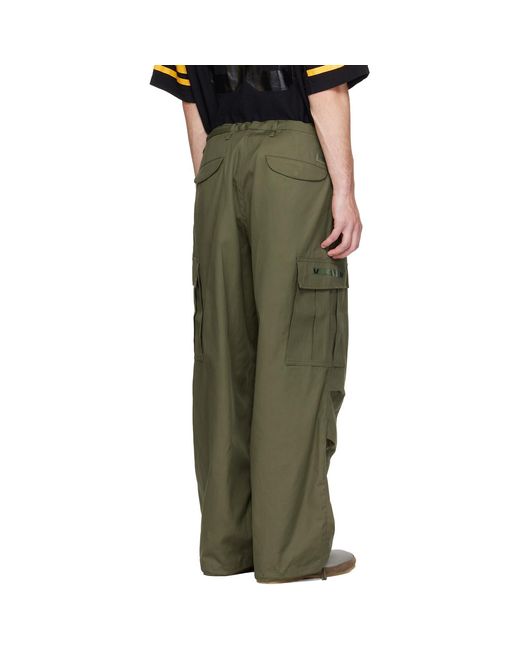 (w)taps Green Milt0001 Cotton Canvas Cargo Pants for men