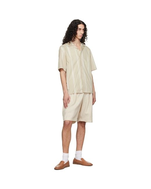 Boss Natural Striped Relaxed-Fit Stretch Cotton Shirt for men