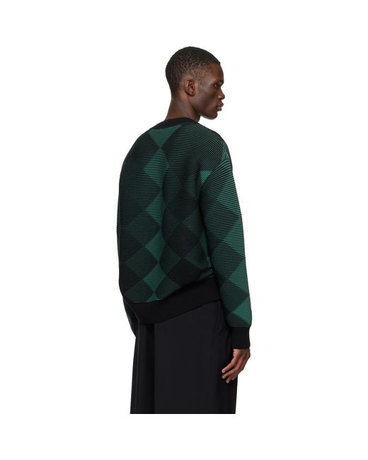 Dries Van Noten Black Argyle Sweater for men