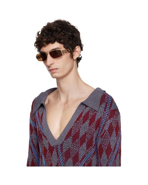 Versace Brown Greca Sunglasses for men
