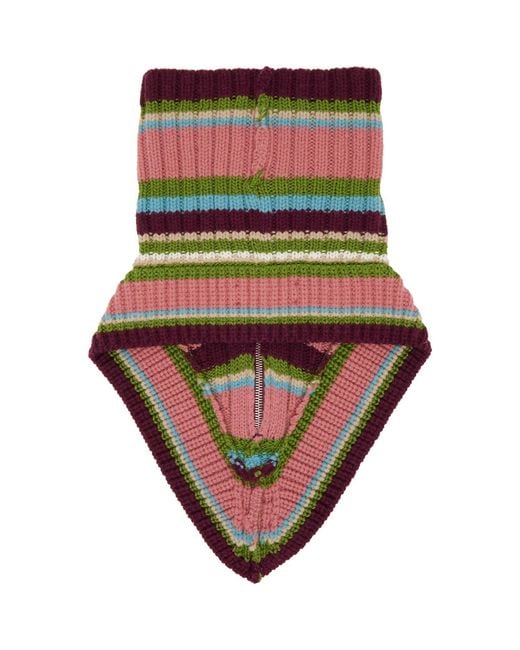 Dries Van Noten Multicolor Wool Zip Collar Scarf for men
