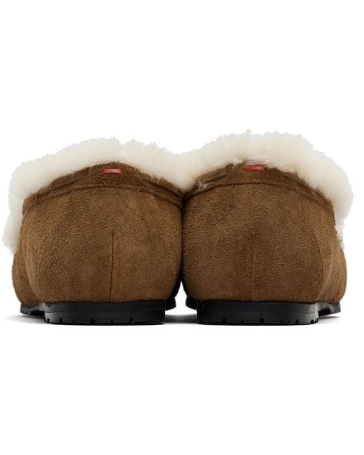 Aeyde Black Jasper Shearling Loafers