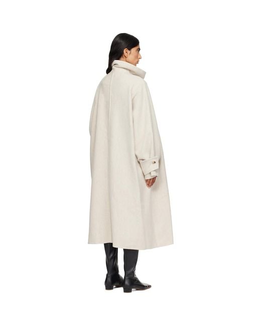 LE17SEPTEMBRE Natural Cowl Neck Handmade Long Coat