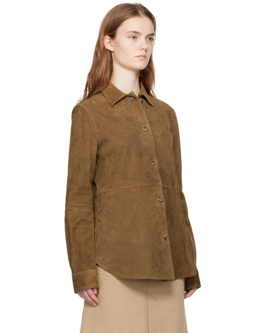 Totême  Brown Toteme Taupe Soft Suede Jacket