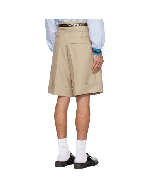Egonlab Natural Double Waist Wool Shorts for men