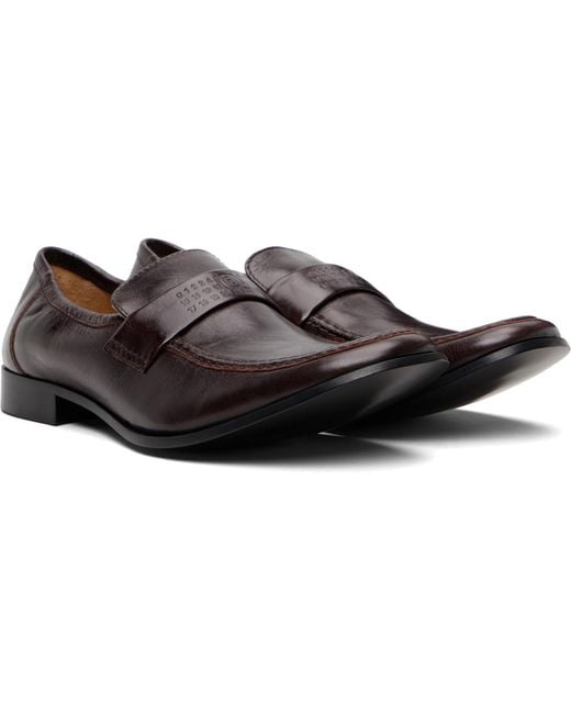 MM6 by Maison Margiela Black Swing-Toe Leather Loafers for men