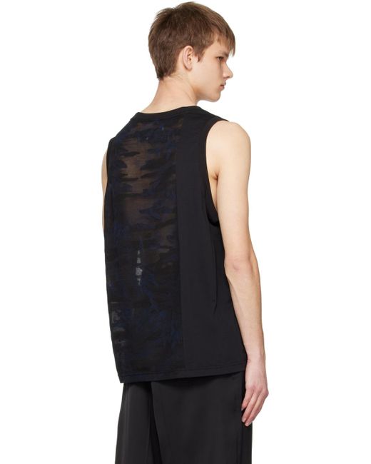 Feng Chen Wang Black Camouflage Tank Top for men