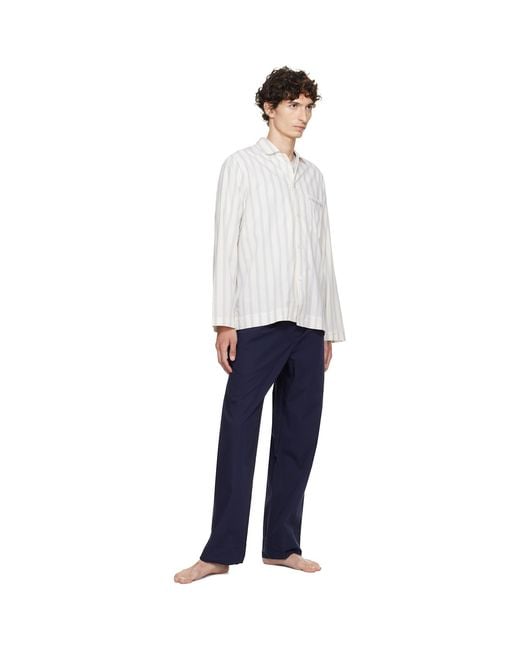 Tekla Blue Poplin Pyjama Pants for men