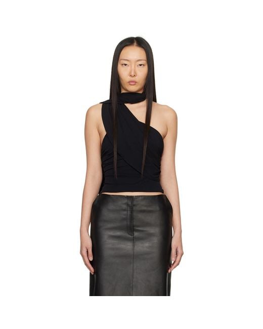 Magda Butrym Black Wrap Top