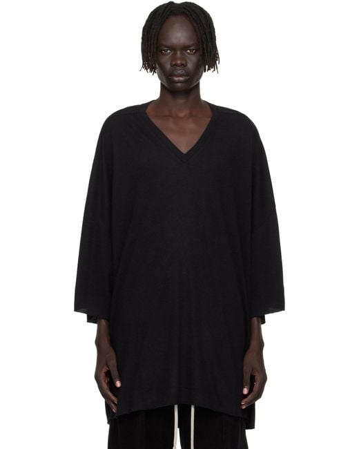 Rick Owens Black Concordians V Tommy T-Shirt for men