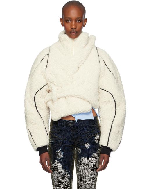 OTTOLINGER Natural Padded Asymmetrical Sherpa Fleece Jacket
