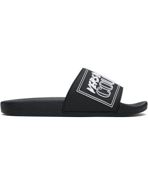 Versace Jeans Couture Black Logo Shelly Pool Slides for men