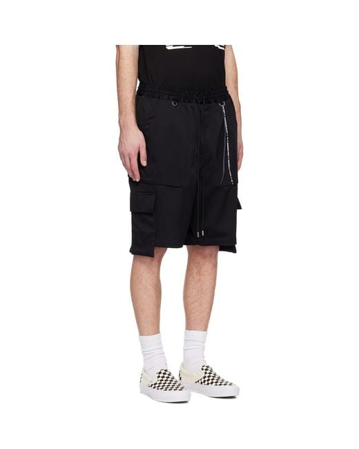 MASTERMIND WORLD Black Mw Cargo Shorts for men