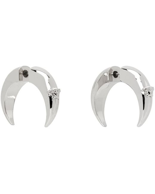Versace White Silver Galaxy Moon Earrings