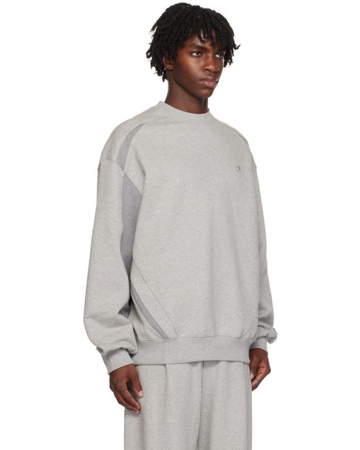 Adererror Gray Paneled Sweatshirt for men