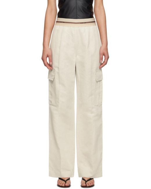 Helmut Lang Multicolor Taupe Pull-on Trousers