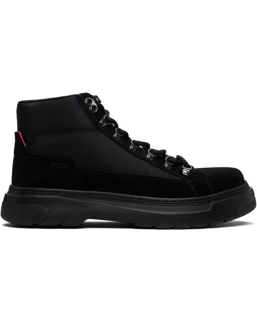 HUGO Men's Black Hybrid Sneakers