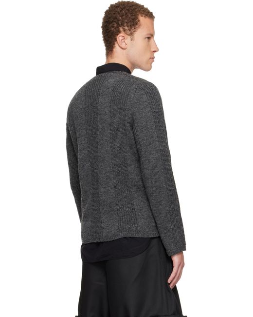 Comme des Garçons Black Wool Stripe Crewneck Sweater for men