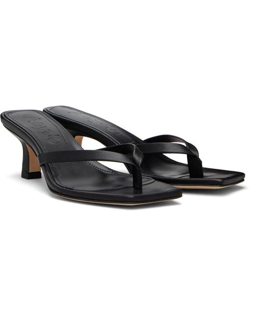 Aeyde Black Wilma Square-Toe Heeled Sandals