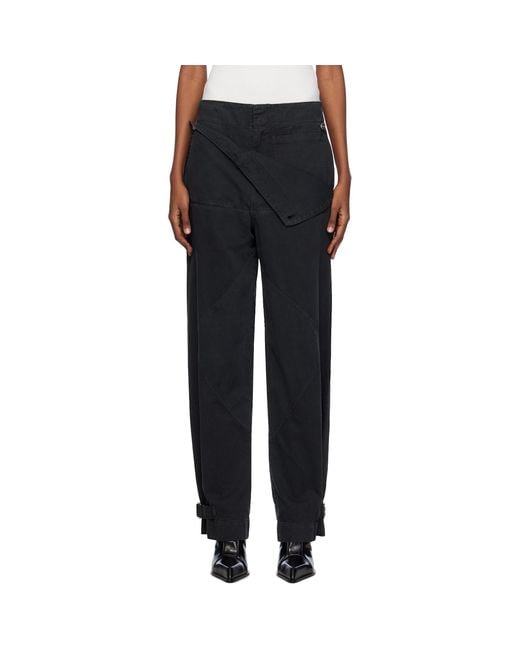Dion Lee Black Belted Shell Trousers