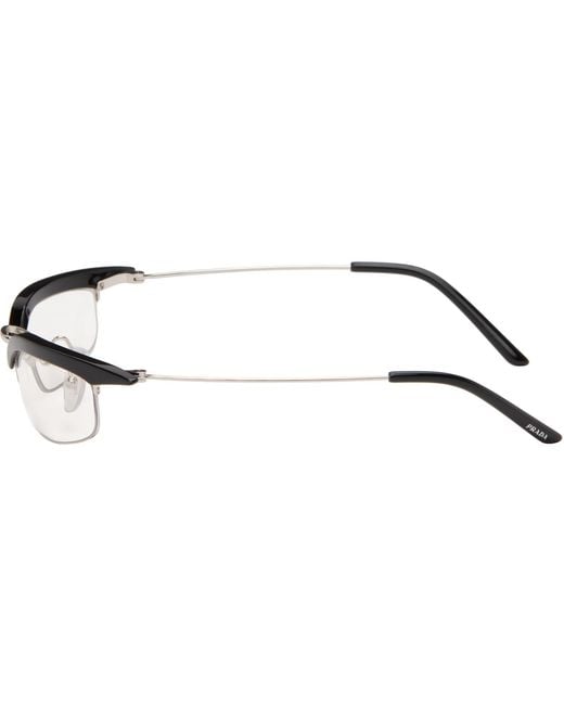 Prada Brown Catwalk Angular Cateye Light Glasses