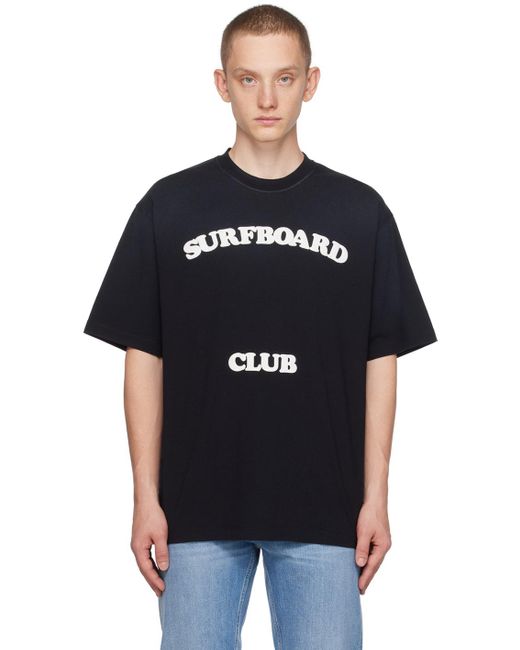 Stockholm Surfboard Club Black Stockholm (surfboard) Club Printed T-shirt for men
