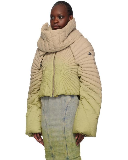 Rick Owens Moncler + Taupe & Green Radiance Down Jacket