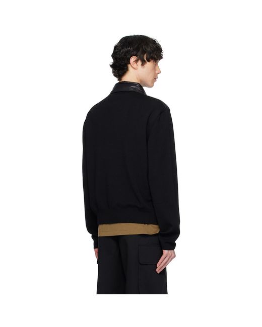 Moncler Black Padded Wool Zip-Up Down Jacket for men