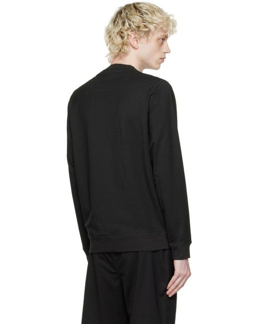 Sunspel Black Dri-release Sweatshirt for men