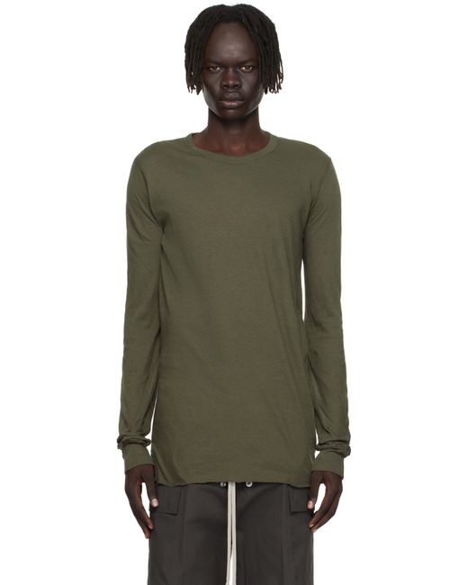 Rick Owens Green Khaki Concordians Basic Ls T-Shirt for men